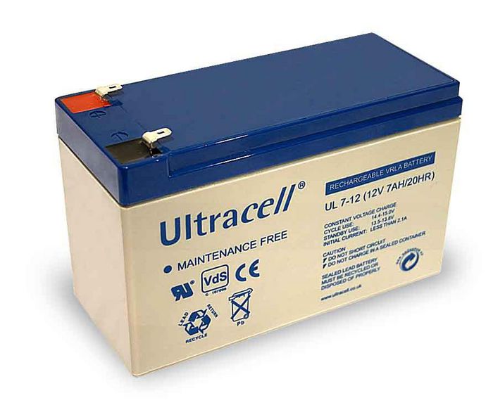 CoreParts Lead Acid Battery 84Wh 12V 7Ah UL7-12 Connection, type Faston (4.8mm) - W124762923