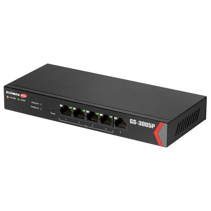 Edimax Long Range 5-Port Gigabit Web Managed Switch with 4 PoE+ Ports - W128188275