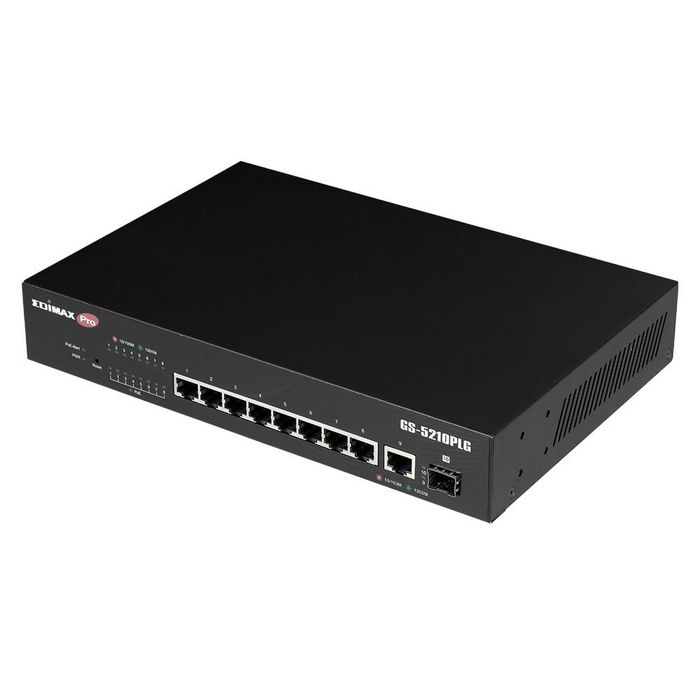 Edimax 10-Port Gigabit Long Range PoE+ Web Smart Switch with 1 SFP Port - W128188291