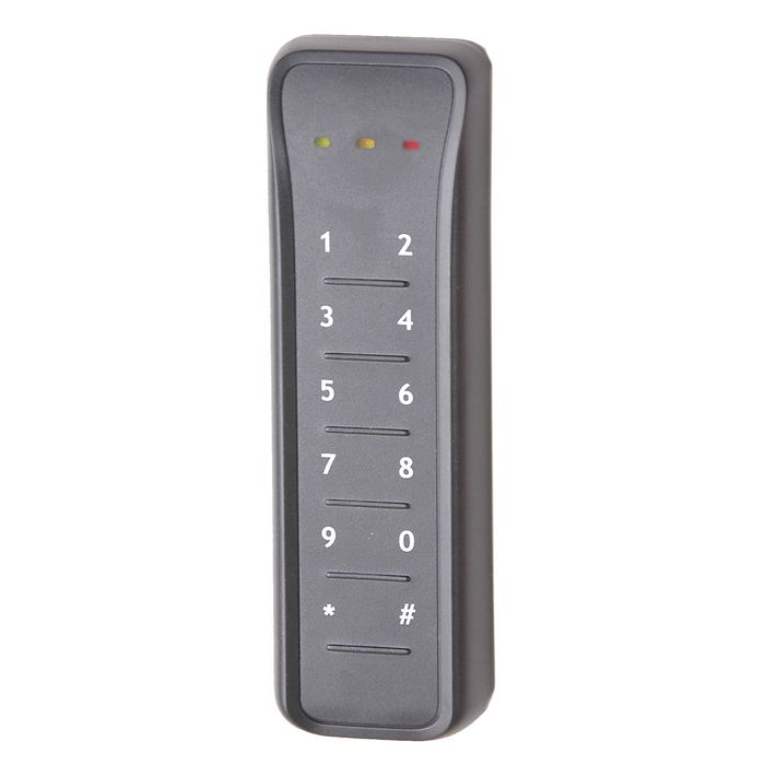 Aritech Secure Mifare DesFire EV1/EV2 card reader with PIN, output and RTE input in slim design - W128181452