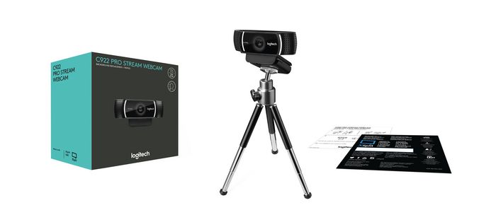 Logitech C922 Pro Stream webcam 1920 x 1080 pixels USB Noir - W128212091