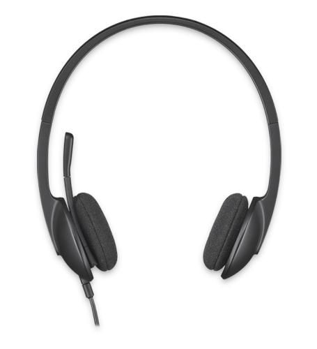 Logitech H340 USB Computer Headset Wired Head-band Office/Call center Black - W128212097