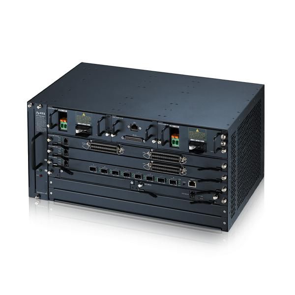 Zyxel IES5206M, 5U 6-SLOT chassis MSAN with one AC power module(100-240V AC input)& one DC power module (48V DC input), fan module and alarm/timing module - W128223339