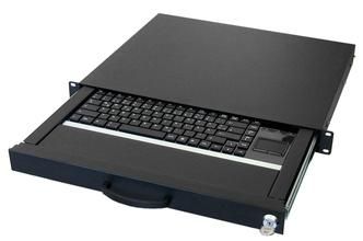 Aixcase Keyboard - rack-mountable - DE PS/2,USB, Black, RAL 9005 - W128213820
