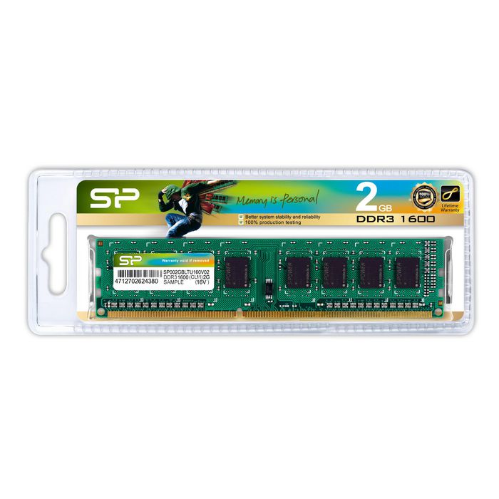 Silicon Power DDR3 2GB PC 1600 CL11 Unbuffer DIMM DT 8 chip - W128217232