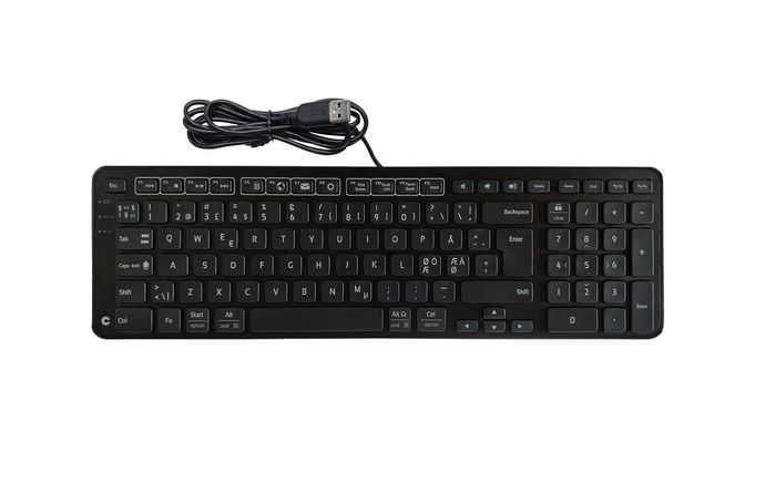 Contour Balance Keyboard BK - Wired Keyboard - designed for RollerMouse and SliderMouse – PC & Mac compatible – Black – Compact – Ergonomic – Pan Nordic - W128187182