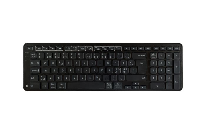 Contour Balance Keyboard BK - Wireless Keyboard - designed for RollerMouse and SliderMouse – PC & Mac compatible – Black – Compact – Ergonomic – Pan Nordic - W128187181