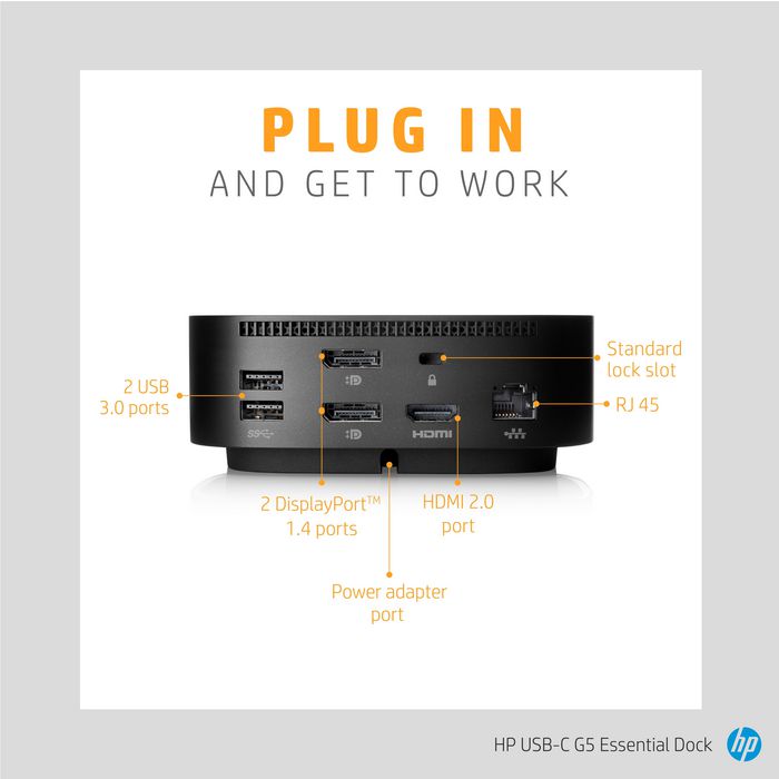 HP USB-C G5 Essential Dock EMEA - W127066526