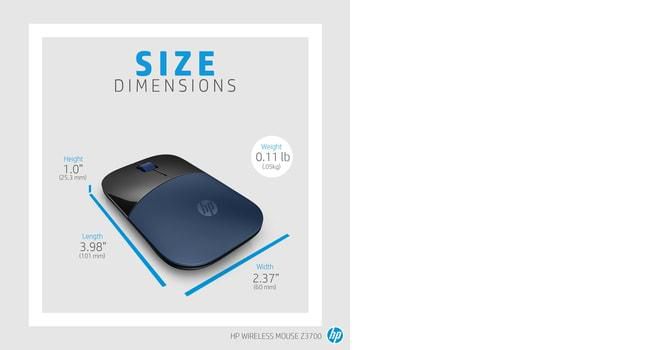 V0L81AA, HP Z3700 Blue Wireless Mouse | EET