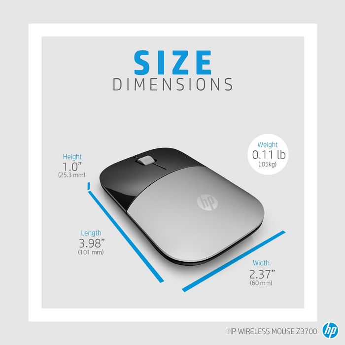 HP Z3700 Blue Wireless Mouse - W124977672