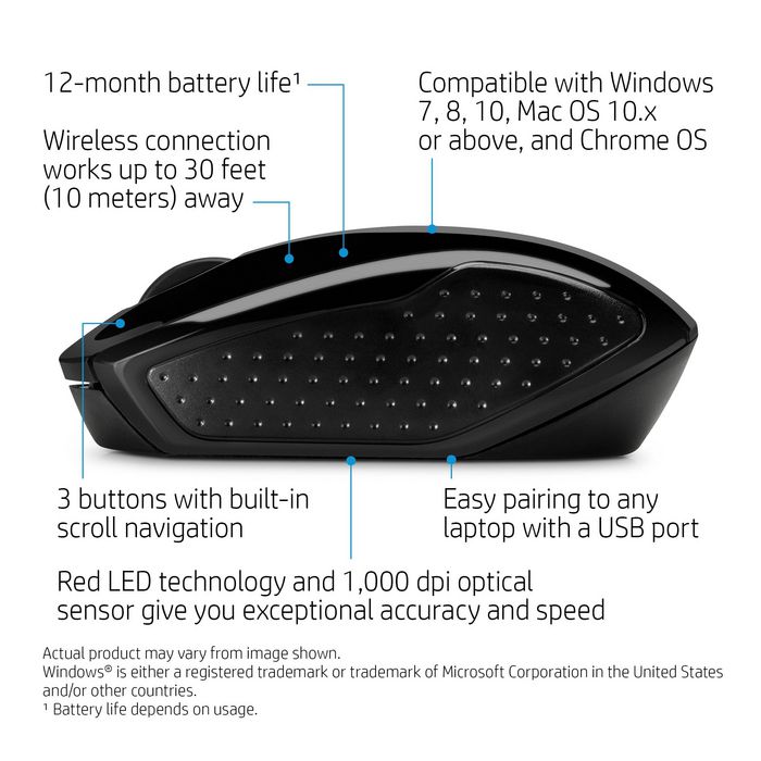 X6W31AA#ABB, HP Wireless Mouse 200