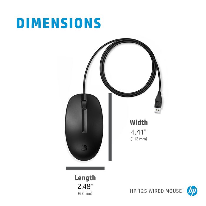HP 125 Wired Mouse - W126183899