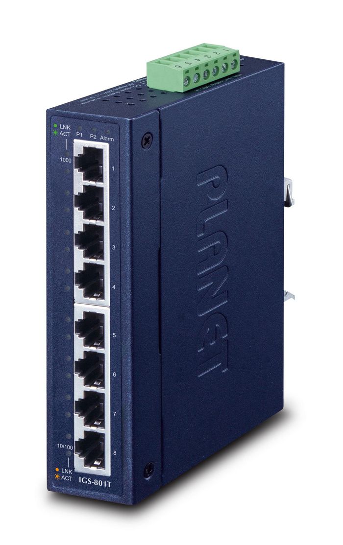 Planet 8-Port 10/100/1000T Industrial Gigabit Ethernet Switch - W124356642