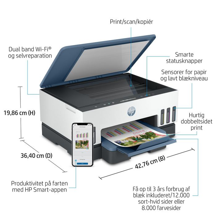 HP Smart Tank 7006e All-in-One, Print, scan, copy, wireless, Scan to PDF - W128182186