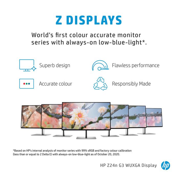 HP Z24n G3 61 cm (24") 1920 x 1200 pixels WUXGA LED Argent - W127062328