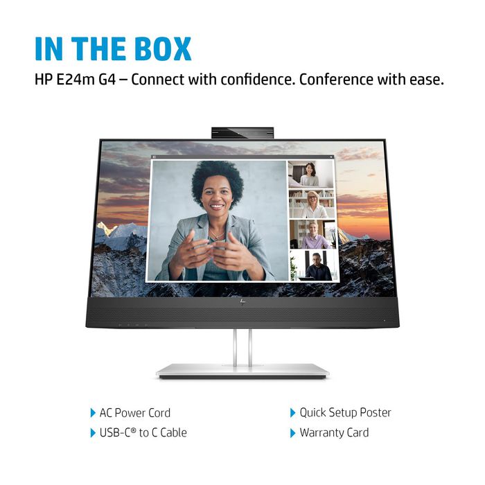 HP E24m G4 60.5 cm (23.8") 1920 x 1080 pixels Full HD Black, Silver - W127067745
