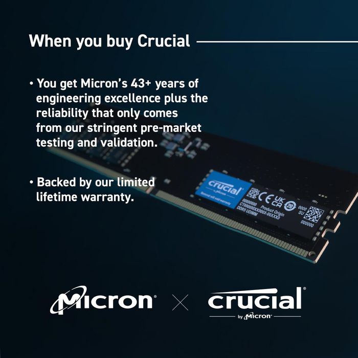 Crucial CT2K32G48C40U5 memory module 64 GB 2 x 32 GB DDR5 4800 MHz - W128236503