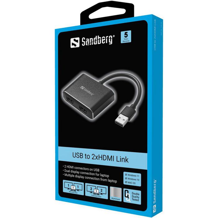 Sandberg USB to 2xHDMI Link - W126628965