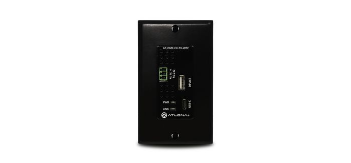 Atlona Omega single gang wall plate with USB-C Input and USB data support - W125841550