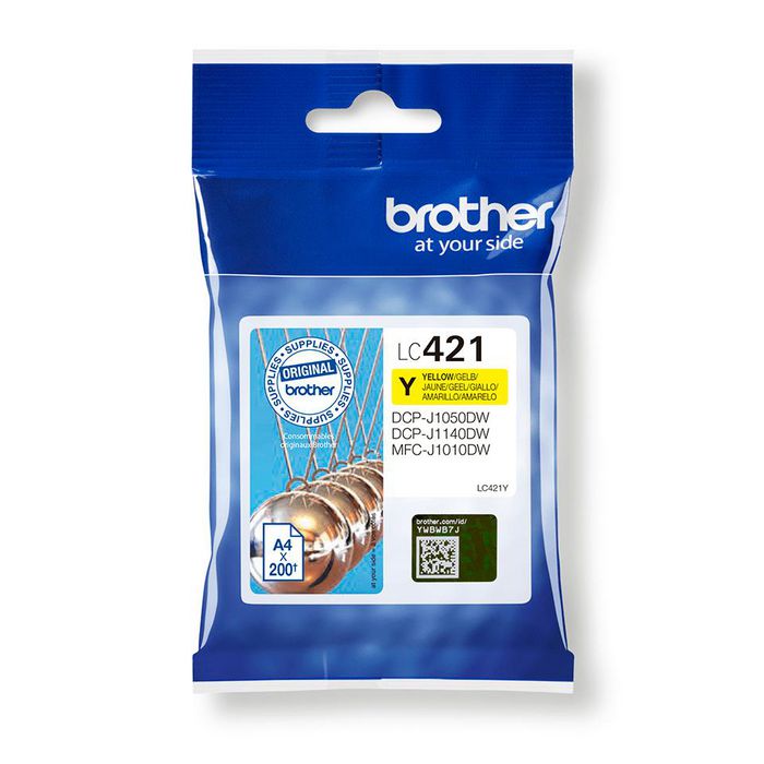 Brother Lc-421Y Ink Cartridge 1 Pc(S) Original Yellow - W128251970