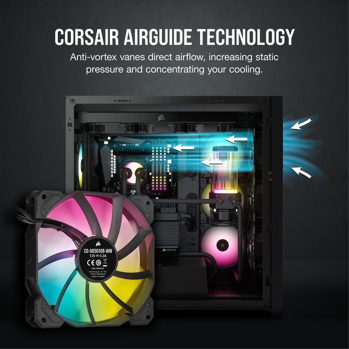 Corsair Sp120 Rgb Elite Computer Case Fan 12 Cm Black 3 Pc(S) - W128253386