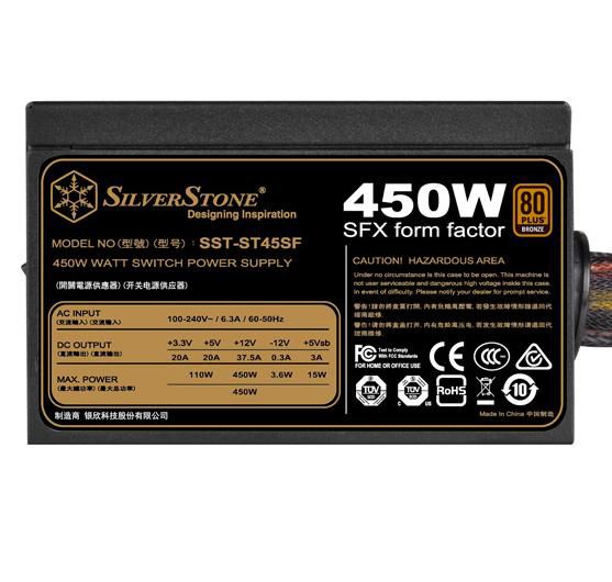 Silverstone St45Sf Power Supply Unit 450 W 20+4 Pin Atx Sfx Black - W128257452