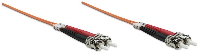 Intellinet Fiber Optic Patch Cable, Om1, St/St, 20M, Orange, Duplex, Multimode, 62.5/125 µm, Lszh, Fibre, Lifetime Warranty, Polybag - W128253611