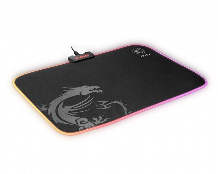 MSI Agility Gd60 Rgb Pro Gaming Mousepad '386Mm X 290Mm, Pro Gamer Silk Surface, Iconic Dragon Design, Anti-Slip And Shock-Absorbing Rubber Base, Rgb Edges' - W128254189