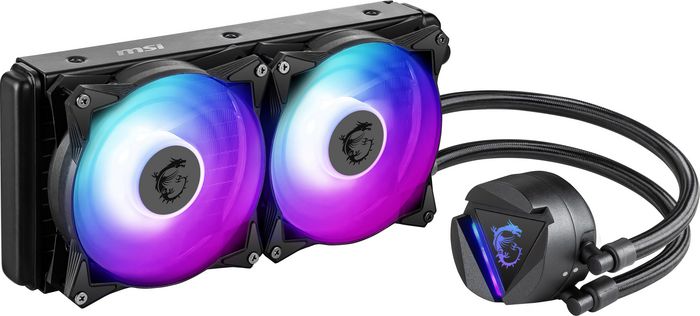 MSI Liquid Cpu Cooler '240Mm Radiator, 2X 120Mm Argb Pwm Fan, Argb Lighting, Center Supported, Compatible With Intel And Amd Platforms, Latest Lga 1700 Ready' - W128270358