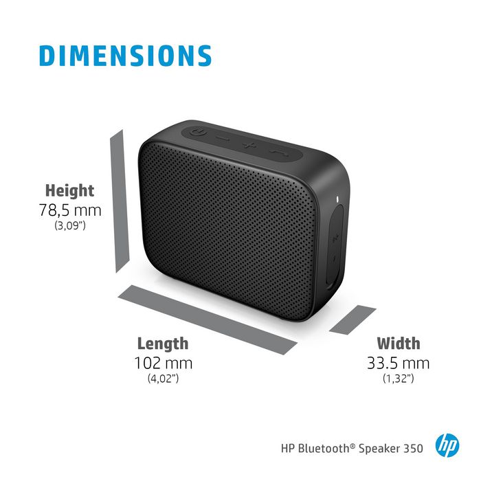 HP Black Bluetooth Speaker 350 Mono Portable Speaker - W128274274