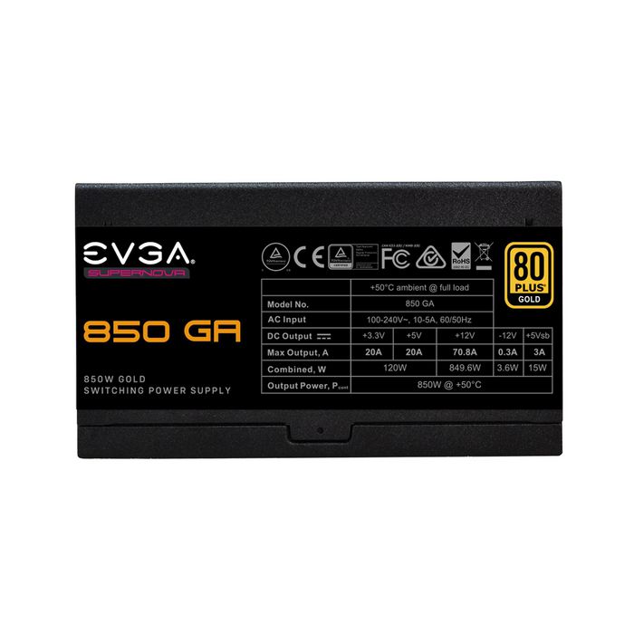 EVGA Supernova 850 Ga Power Supply Unit 850 W 24-Pin Atx Atx Black - W128257256