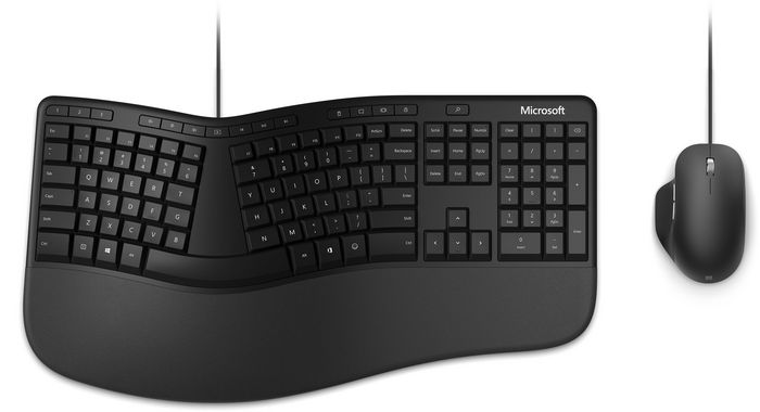 Microsoft Ergonomic Desktop Keyboard Mouse Included Usb Qwertz German Black - W128257949