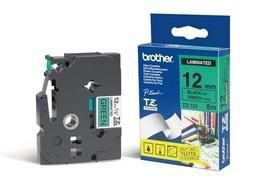 Brother Gloss Laminated Labelling Tape - 12Mm, Black/Green Label-Making Tape Tz - W128258363