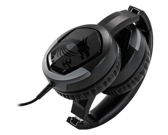 MSI Immerse Gh30 V2 Gaming Headset 'Black With Iconic Dragon Logo, Wired Inline Audio With Splitter Accessory, 40Mm Drivers, Detachable Mic, Easy Foldable Design' - W128258911