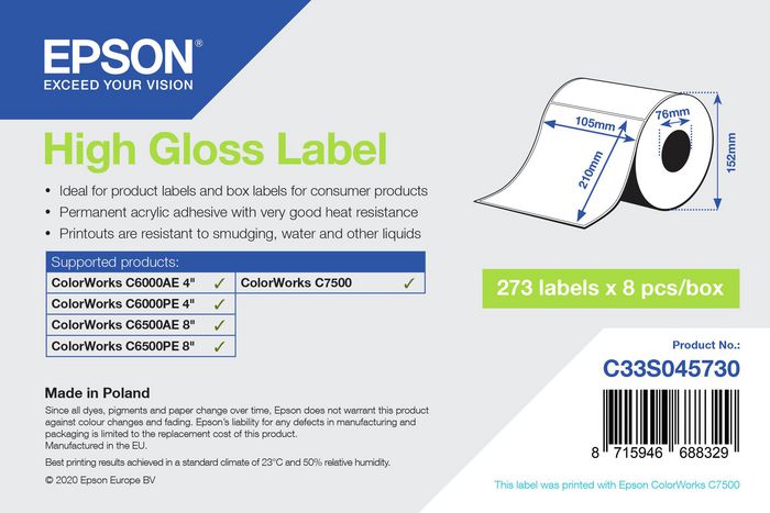 Epson Printer Label White Self-Adhesive Printer Label - W128259284