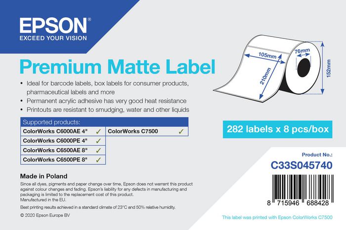 Epson Printer Label Self-Adhesive Printer Label - W128259500