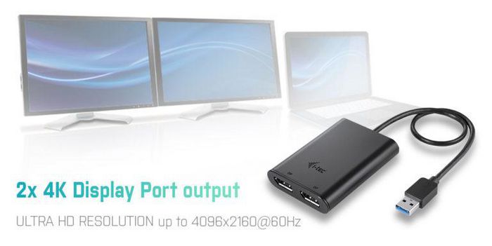 i-tec Usb 3.0 / Usb-C Dual 4K Dp Video Adapter - W128259928