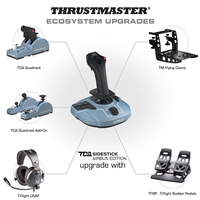 Thrustmaster Tca Sidestick Airbus Edition Black, Blue Usb Joystick Pc - W128261567