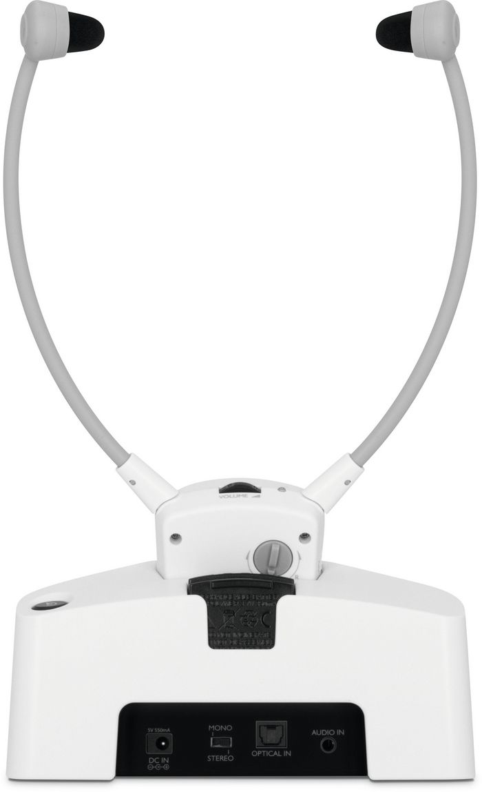 Technisat Stereoman Isi 2-V2 Headset Wireless Neck-Band Tv Charging Stand White - W128262762