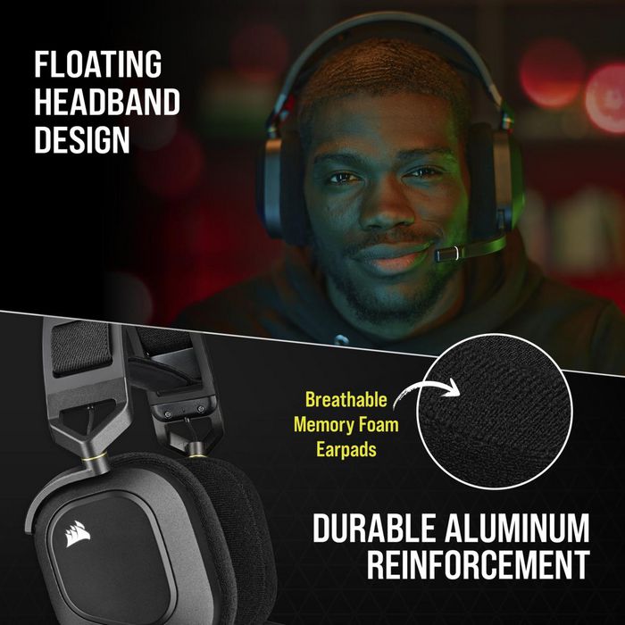 Corsair Hs80 Rgb Headset Wireless Head-Band Gaming Black - W128263917