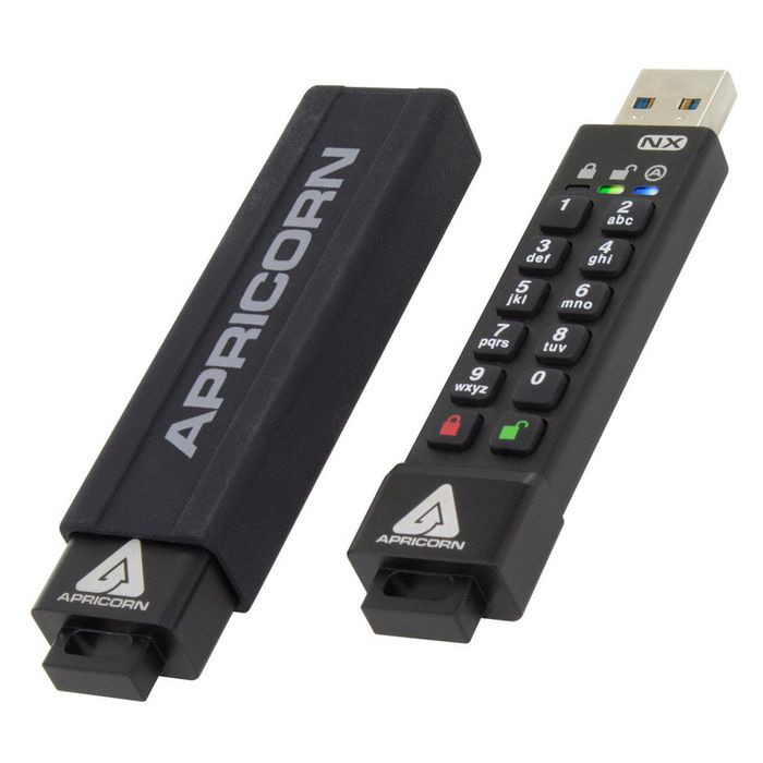 Apricorn Aegis Secure Key 3Nx Usb Flash Drive 16 Gb Usb Type-A 3.2 Gen 1 (3.1 Gen 1) Black - W128265312