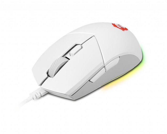MSI Clutch Gm11 White Gaming Mouse '2-Zone Rgb, Upto 5000 Dpi, 6 Programmable Button, Symmetrical Design, Omron Switches, Center' - W128269756