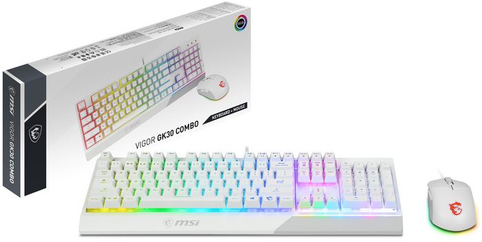 MSI Keyboard Mouse Included Usb Qwerty Italian White - W128270305