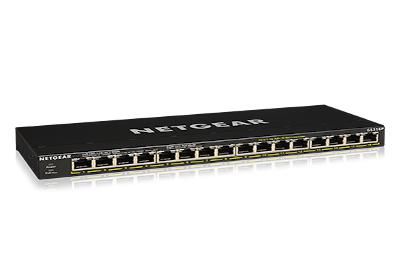 Netgear Gs316P Unmanaged Gigabit Ethernet (10/100/1000) Power Over Ethernet (Poe) Black - W128270330