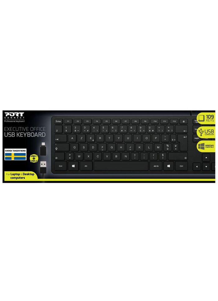 Port Designs Keyboard Usb Qwerty Swedish Black - W128272407