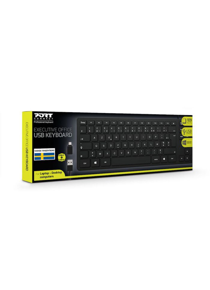 Port Designs Keyboard Usb Qwerty Swedish Black - W128272407