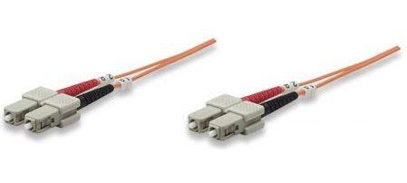 Intellinet Fiber Optic Patch Cable, Om1, Sc/Sc, 1M, Orange, Duplex, Multimode, 62.5/125 µm, Lszh, Fibre, Lifetime Warranty, Polybag - W128272880