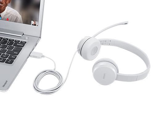 Lenovo Headphones/Headset Wired Wrist Calls/Music Usb Type-A Grey - W128273596