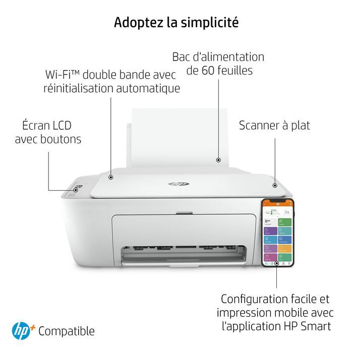 HP Deskjet Hp 2710E All-In-One Printer, Color, Printer For Home, Print, Copy, Scan, Wireless; Hp+; Hp Instant Ink Eligible; Print From Phone Or Tablet - W128266666