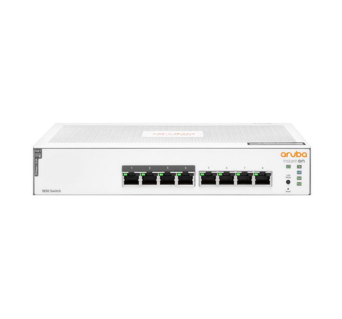 Hewlett Packard Enterprise Aruba Instant On 1830 8G 4P Class4 Poe 65W Managed L2 Gigabit Ethernet (10/100/1000) Power Over Ethernet (Poe) 1U - W128276685